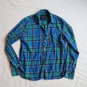 Blue and Green Plaid Shirt